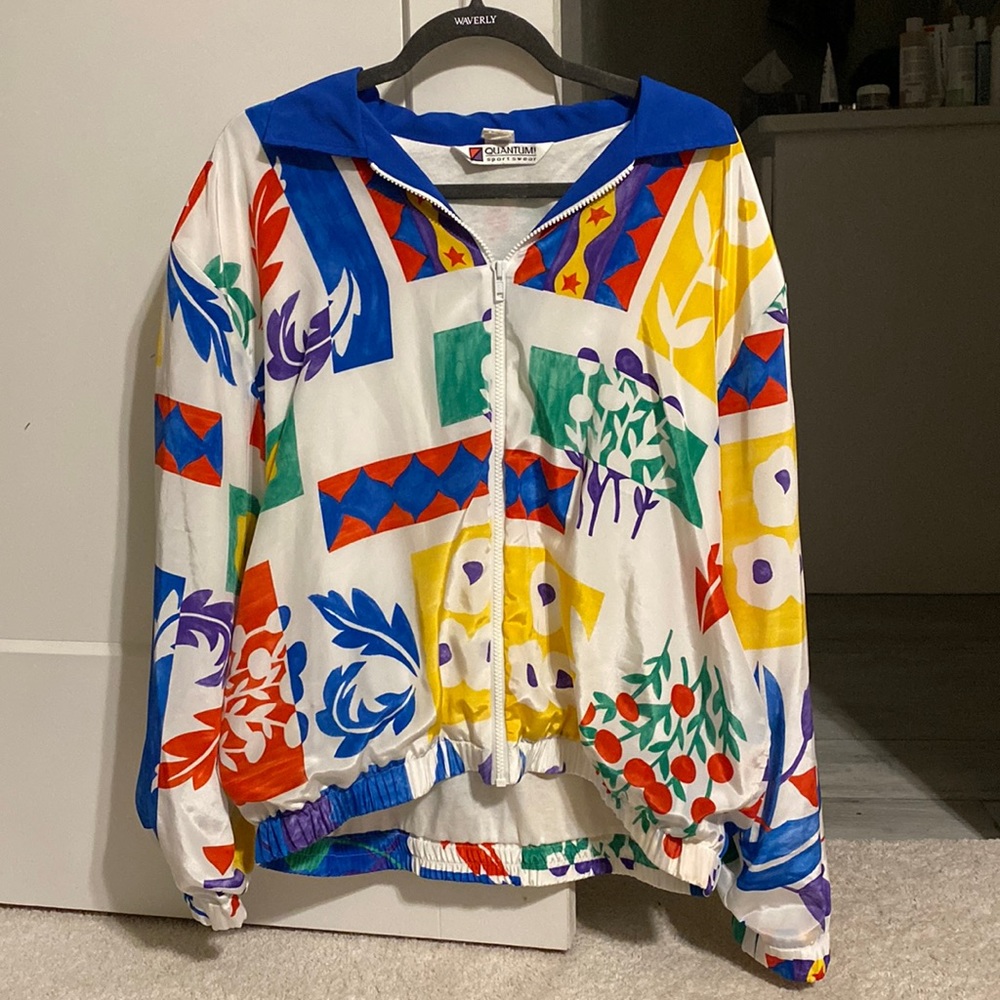 Vintage 1980s Quantum! Sportswear zip-up windbreaker
